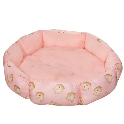 Octagon Pet Bed – Cozy Fleece-Lined Nest