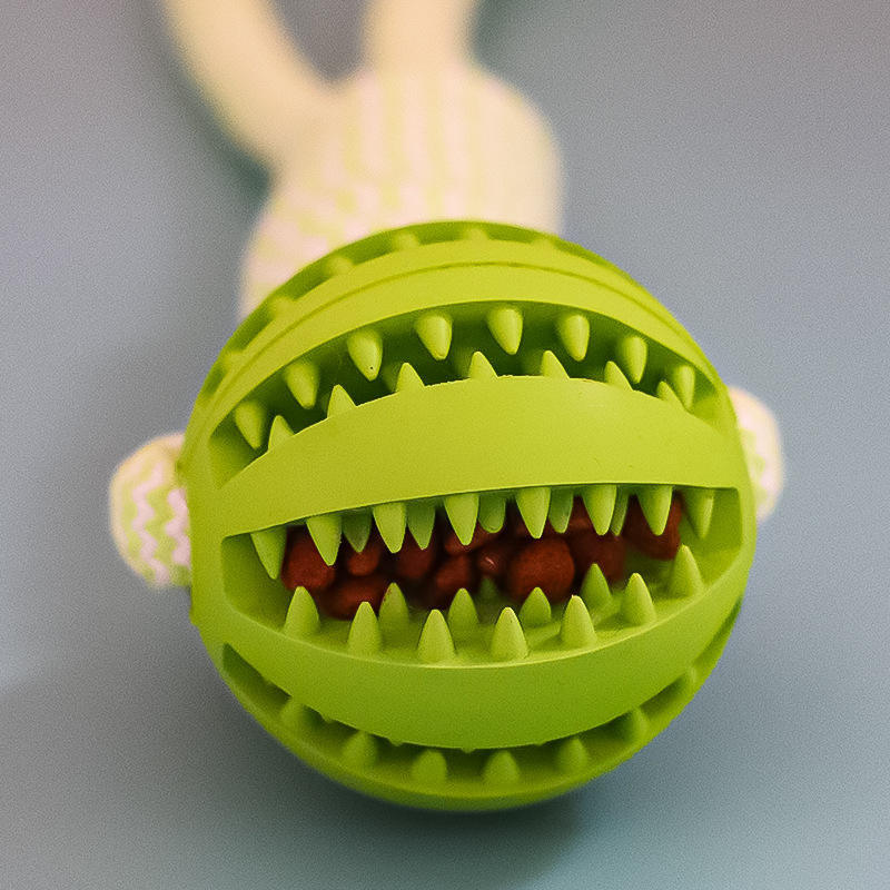 Interactive Dog Treat Ball – Chew Toy with Hemp Rope