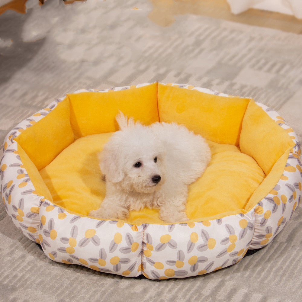 Octagon Pet Bed – Cozy Fleece-Lined Nest