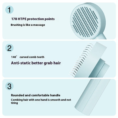 Self-Cleaning Pet Needle Comb – Hair Remover Brush