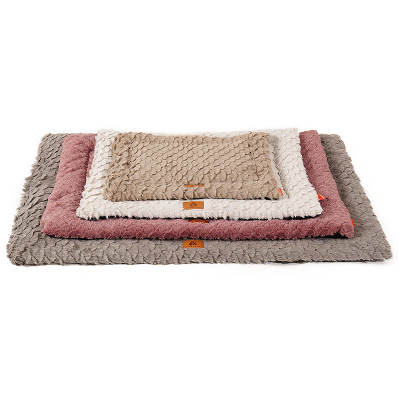 PV Wool Pet Cushion – Fish Scale Pattern Bed for Cats & Dogs