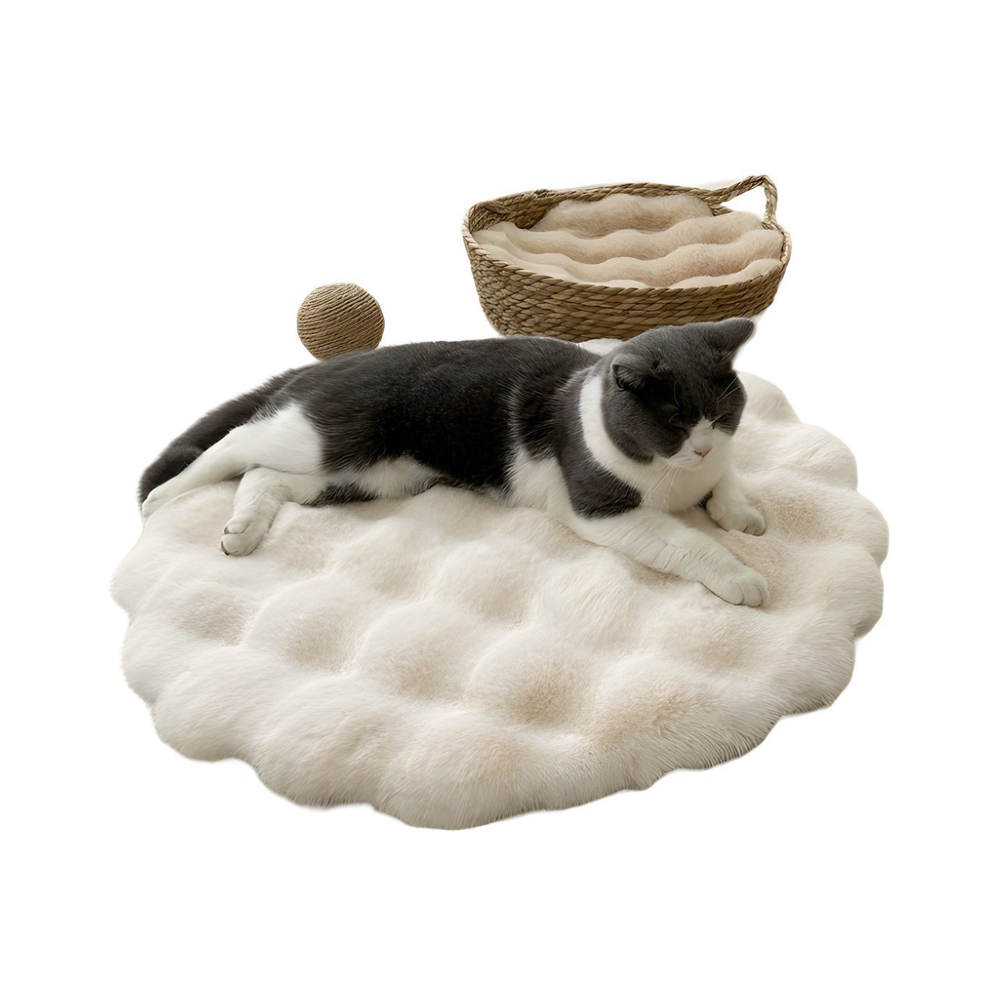 Plush Round Pet Bed – Warm Autumn & Winter Sleeping Pad