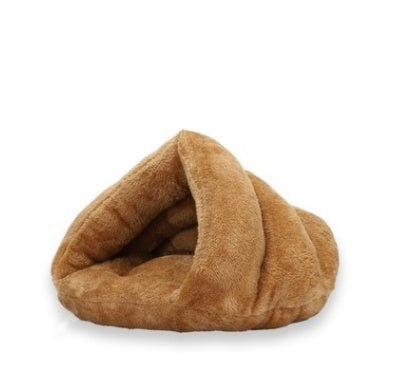 Winter Warm Semi-Closed Dog Bed – Velvet Triangle Pet Nest