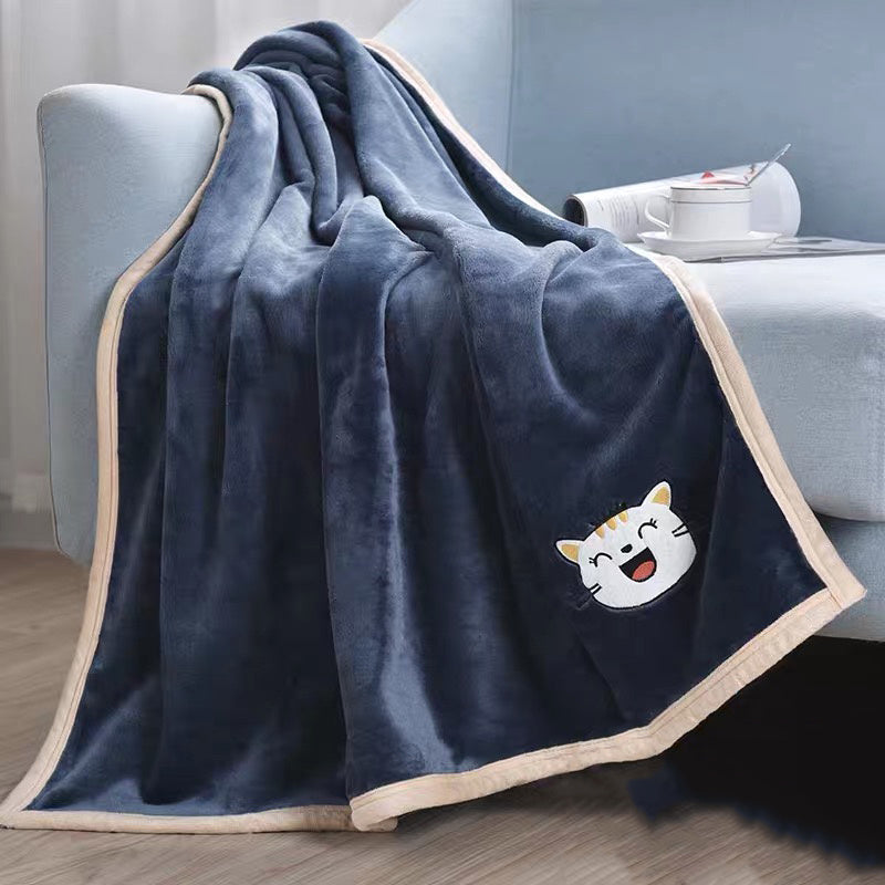 Warm Flannel Pet Blanket – Thick Winter Sleeping Quilt