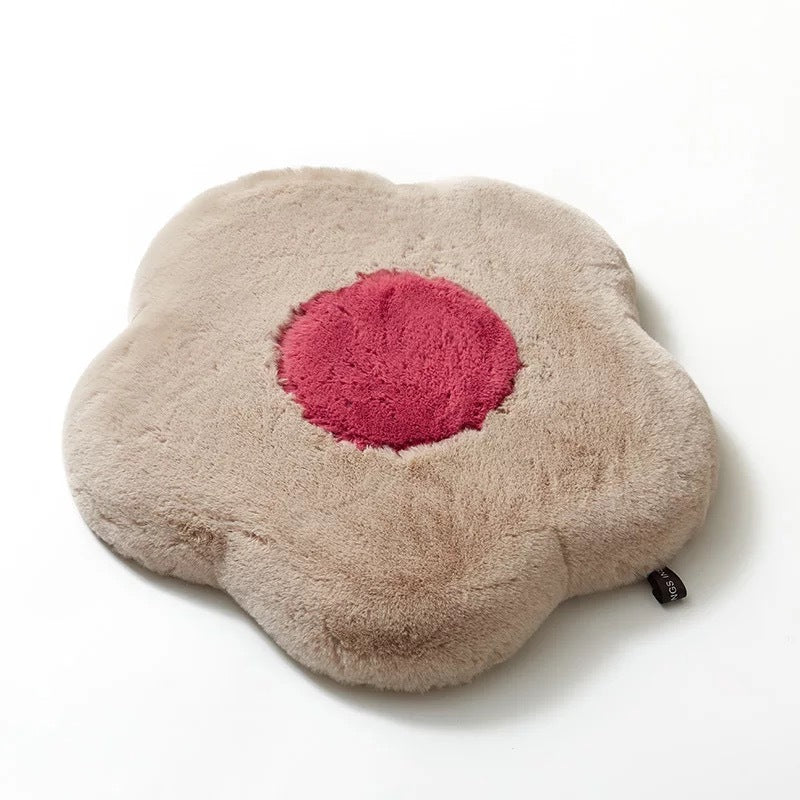 Winter Velvet Pet Cushion – Memory Foam Bed for Small Dogs & Cats