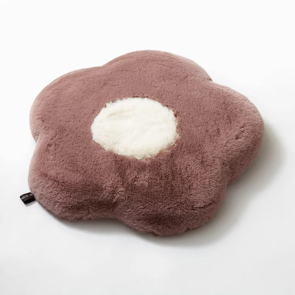 Winter Velvet Pet Cushion – Memory Foam Bed for Small Dogs & Cats