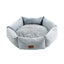 Rose Velvet Dog Bed – Calming Plush Sofa