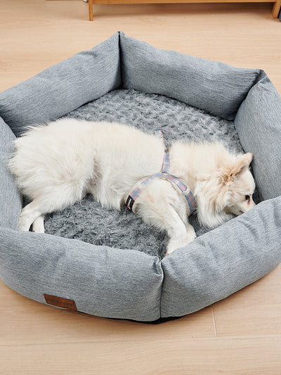 Rose Velvet Dog Bed – Calming Plush Sofa