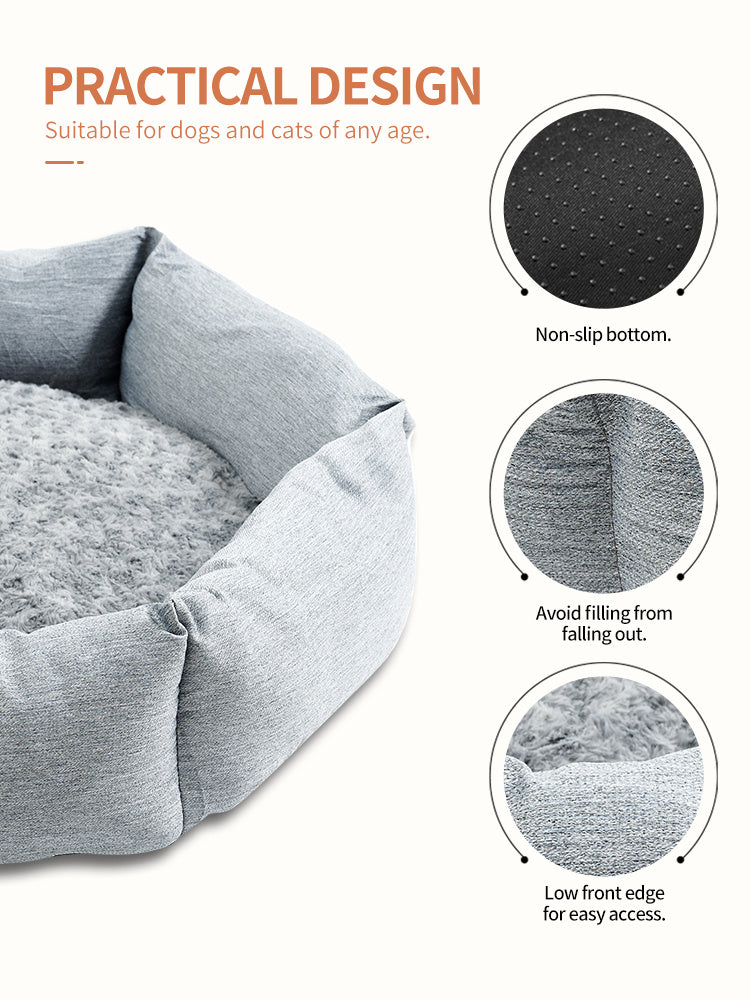 Rose Velvet Dog Bed – Calming Plush Sofa