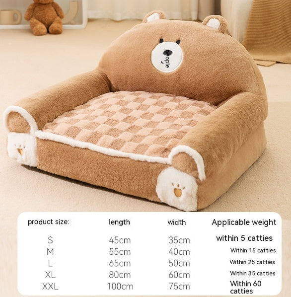 Winter Warm Angora Pet Sofa Bed – Cozy Dog & Cat Nest