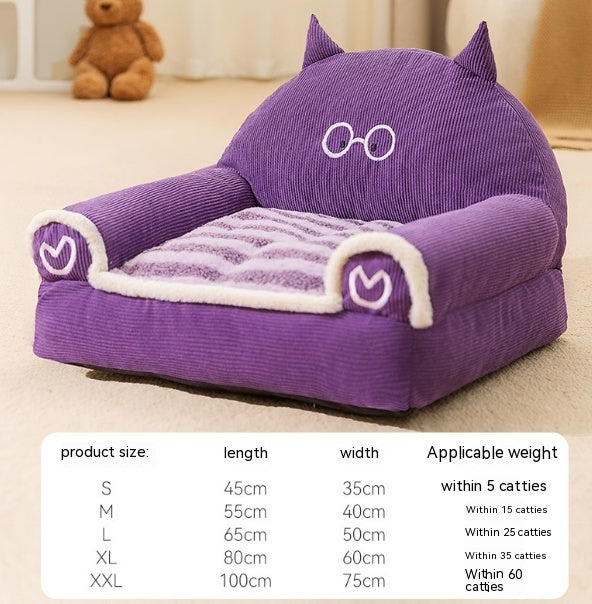 Winter Warm Angora Pet Sofa Bed – Cozy Dog & Cat Nest