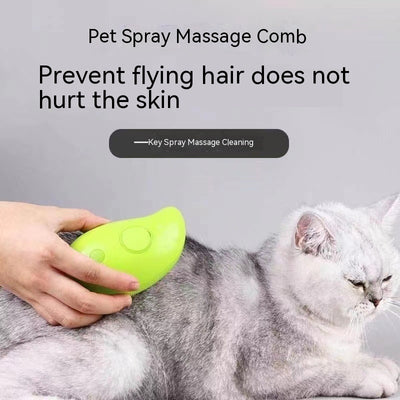 3-in-1 Pet Steam Brush – Electric Spray Grooming Comb