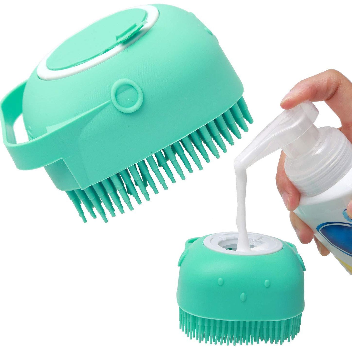 Silicone Pet Bath Brush – Shampoo Massager for Dogs & Cats