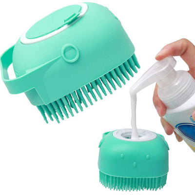 Silicone Pet Bath Brush – Shampoo Massager for Dogs & Cats