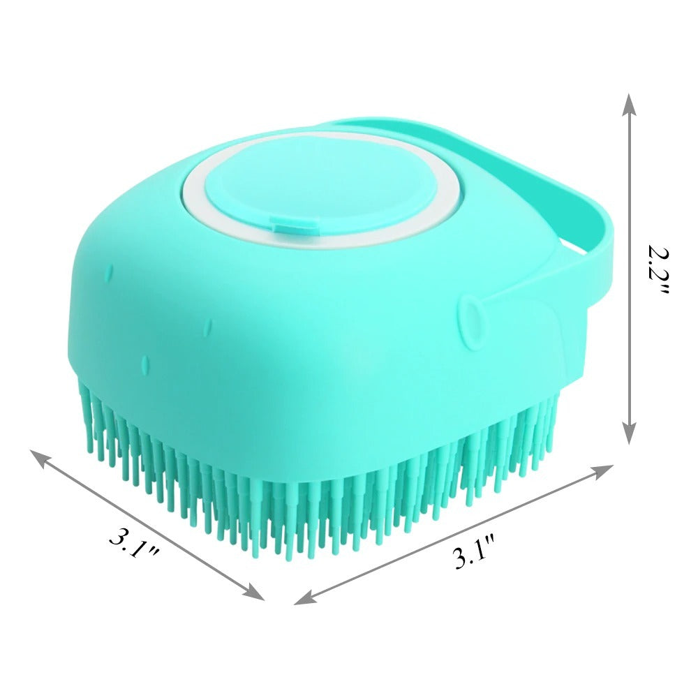 Silicone Pet Bath Brush – Shampoo Massager for Dogs & Cats