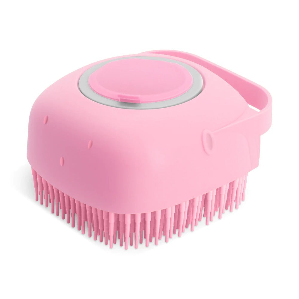 Silicone Pet Bath Brush – Shampoo Massager for Dogs & Cats