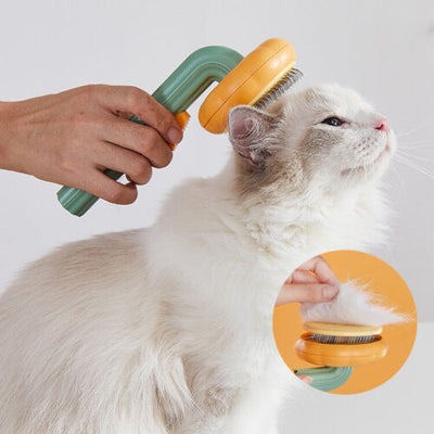 Self-Cleaning Pet Slicker Brush – Pumpkin Design for Dogs & Cats