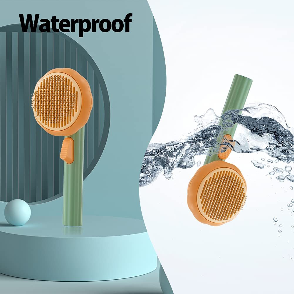 Self-Cleaning Pet Slicker Brush – Pumpkin Design for Dogs & Cats