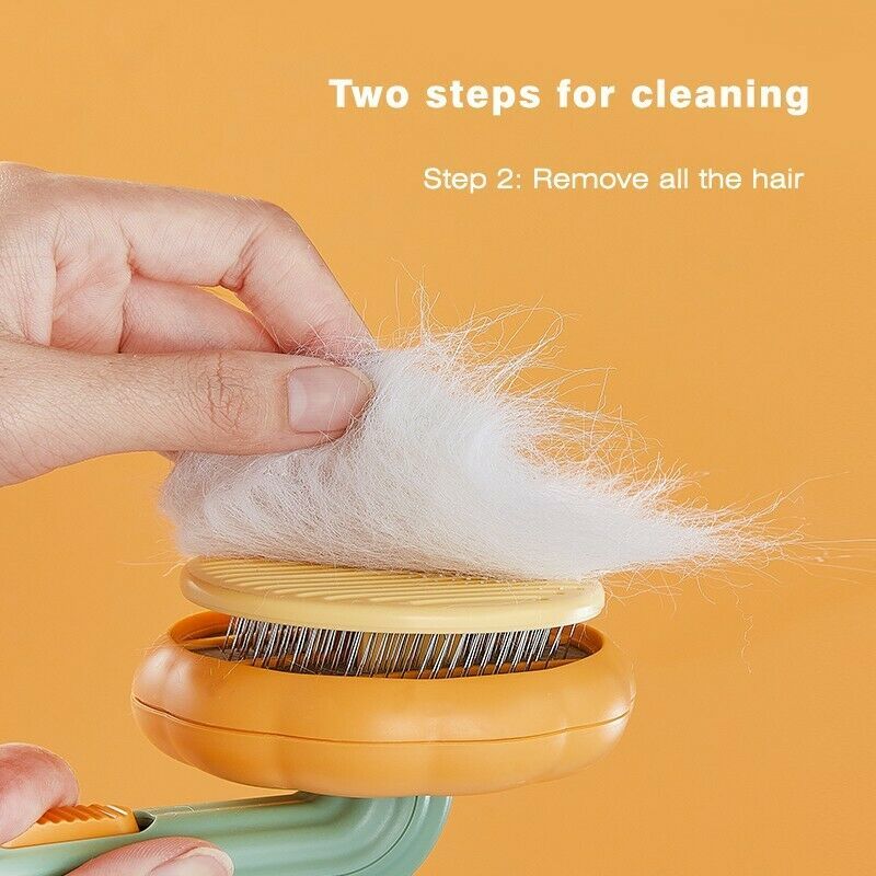Self-Cleaning Pet Slicker Brush – Pumpkin Design for Dogs & Cats