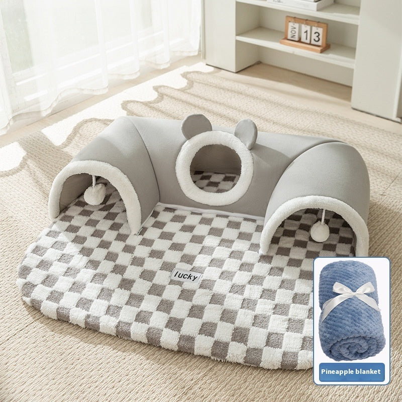 Cat Tunnel Bed – Hide-and-Seek Play & Sleep Nest for Cats