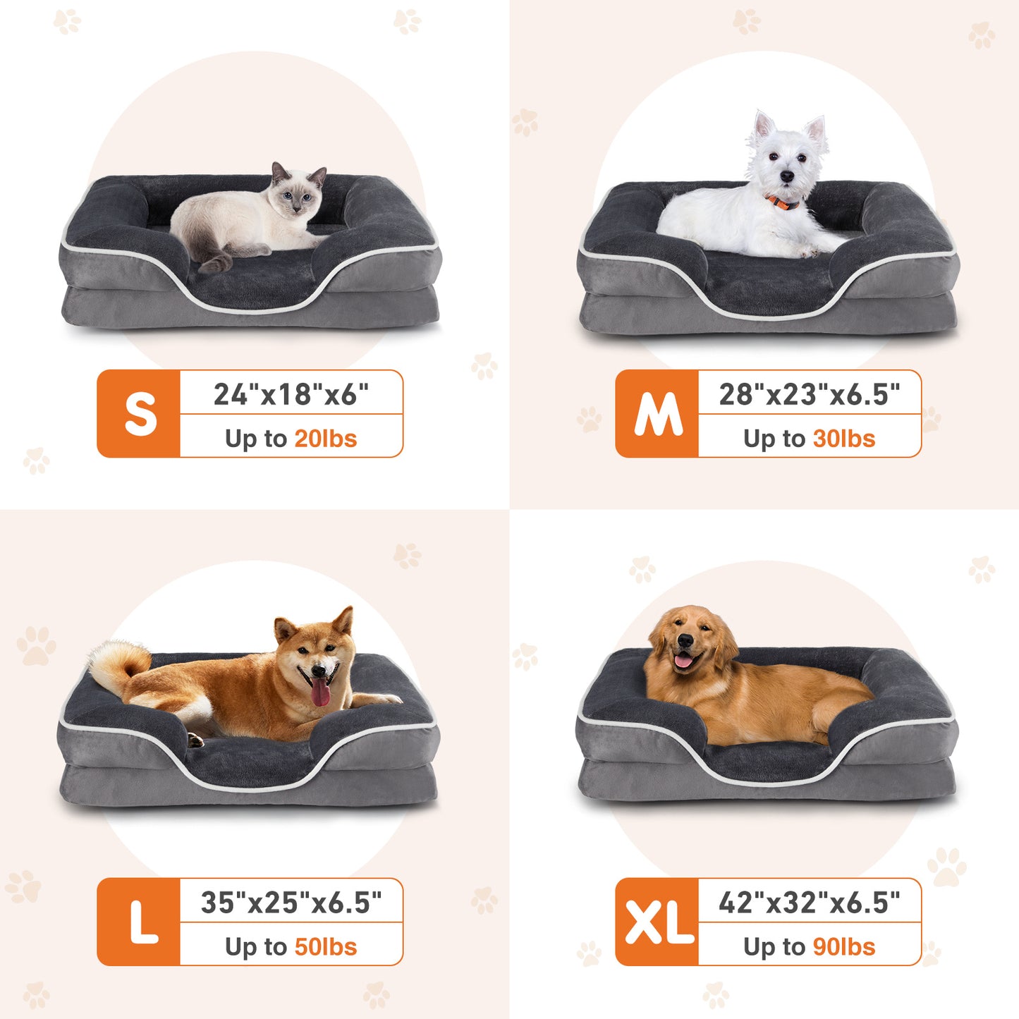 Orthopedic Memory Foam Pet Bed – Small Dogs & Cats