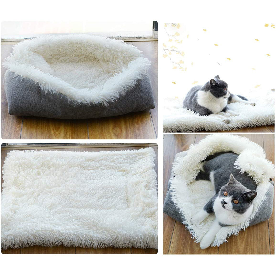 Self-Heating Pet Blanket Bed – Warm Fluffy Pad for Cats & Dogs