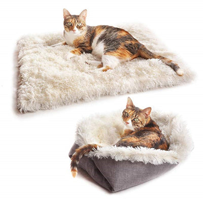 Folding Plush Pet Mat – Dual-Purpose Convertible Bed for Cats & Dogs