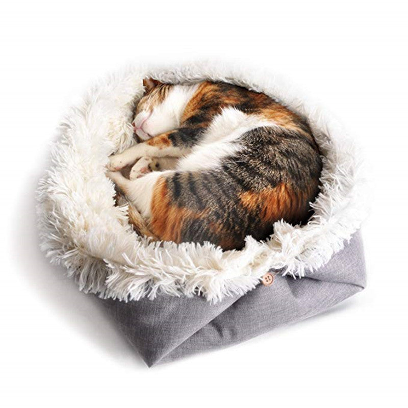 Folding Plush Pet Mat – Dual-Purpose Convertible Bed for Cats & Dogs