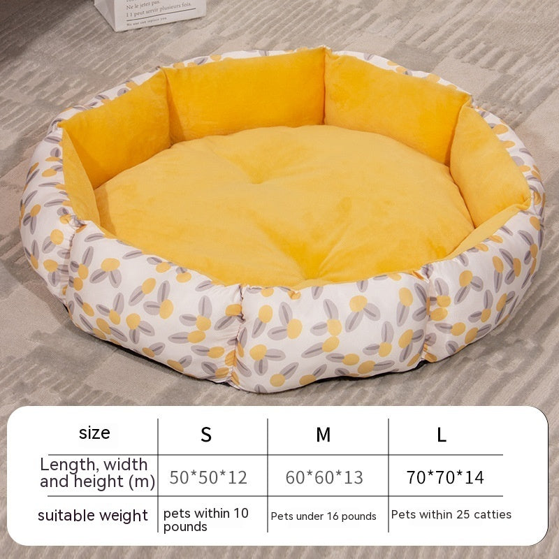Octagon Pet Bed – Cozy Fleece-Lined Nest