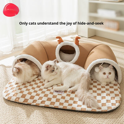 Cat Tunnel Bed – Hide-and-Seek Play & Sleep Nest for Cats