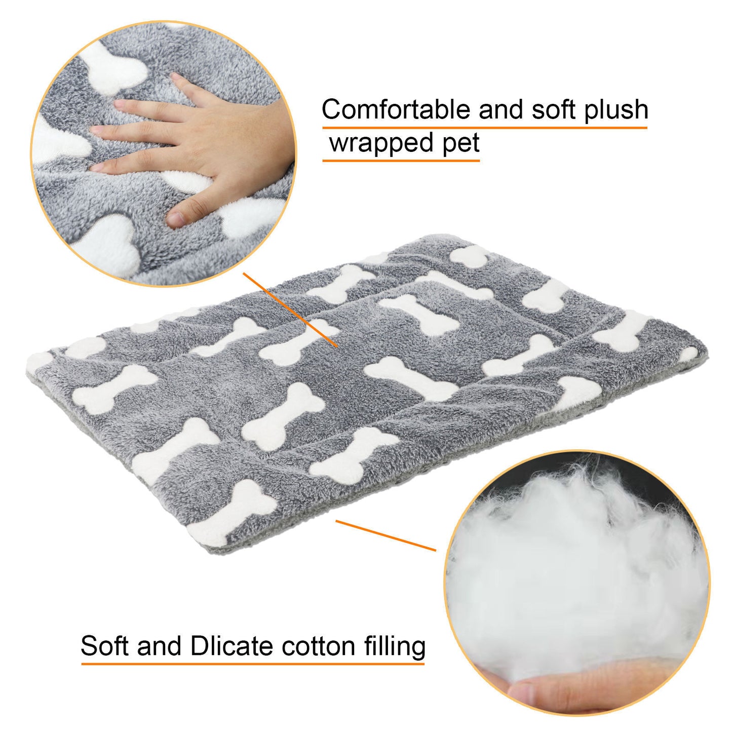 Self-Warming Pet Bed Mat – Reversible Fleece Crate Pad