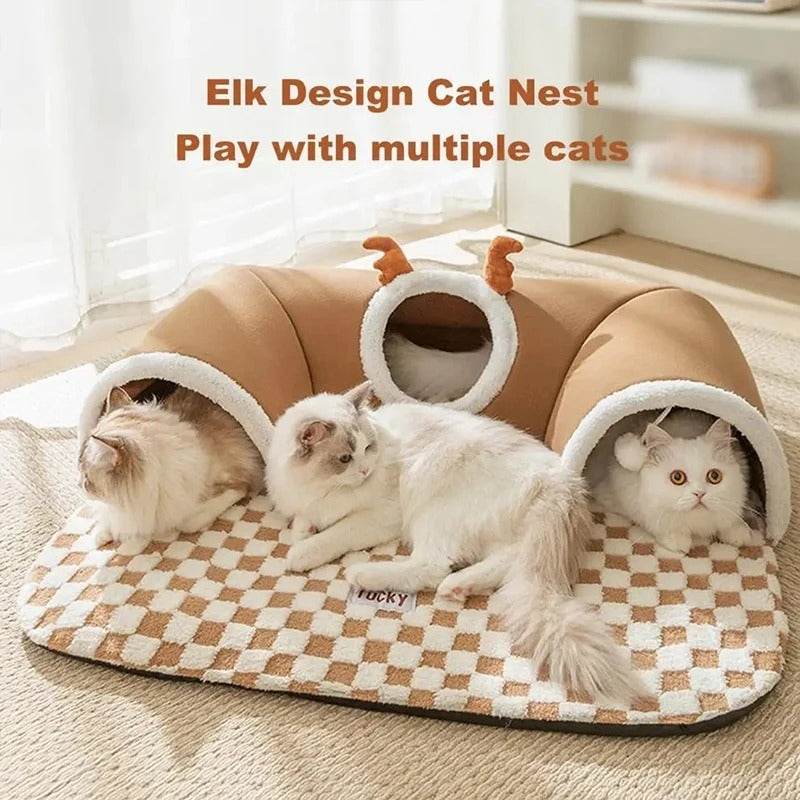 Cat Tunnel Bed – Hide-and-Seek Play & Sleep Nest for Cats