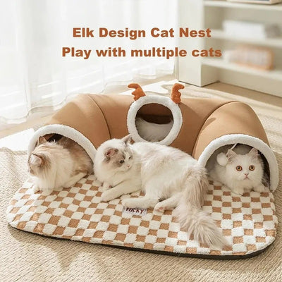 Cat Tunnel Bed – Hide-and-Seek Play & Sleep Nest for Cats