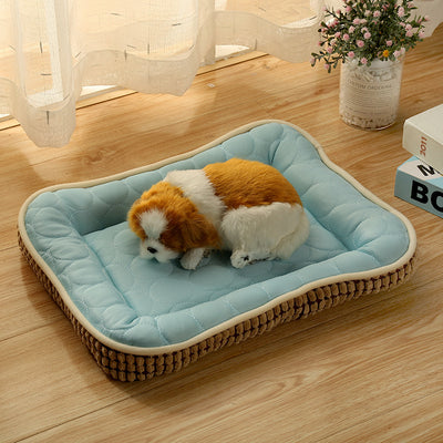 Spring Cooling Pet Mat – Breathable Corn-Kernel Texture Pad