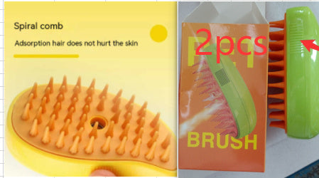 3-in-1 Pet Steam Brush – Electric Spray Grooming Comb