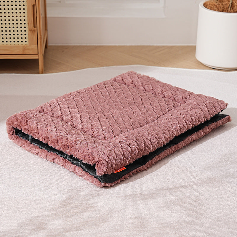 PV Wool Pet Cushion – Fish Scale Pattern Bed for Cats & Dogs