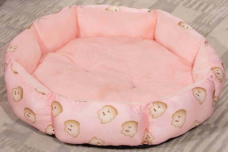 Octagon Pet Bed – Cozy Fleece-Lined Nest