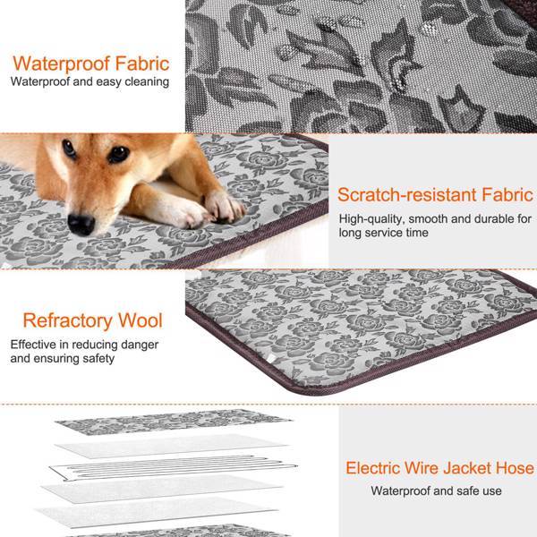 Waterproof Pet Heating Pad – Adjustable Warm Blanket with Anti-Bite Cord