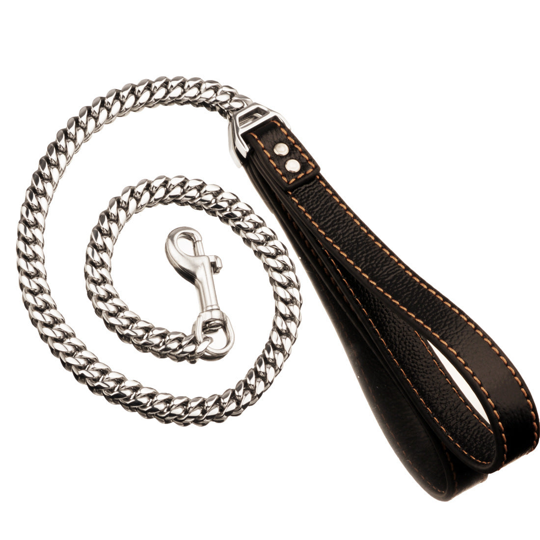 Stainless Steel Cuban Chain Dog Collar – Heavy Duty Training Leash