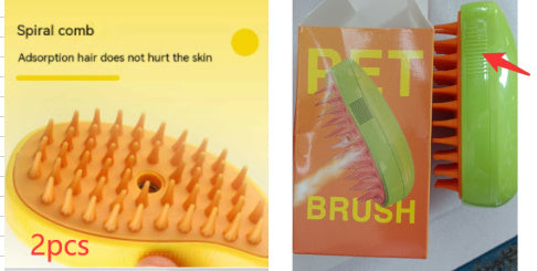 3-in-1 Pet Steam Brush – Electric Spray Grooming Comb