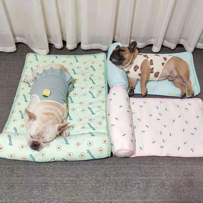 Portable Dog Cooling Mat – Breathable Ice Silk Summer Bed for Pets