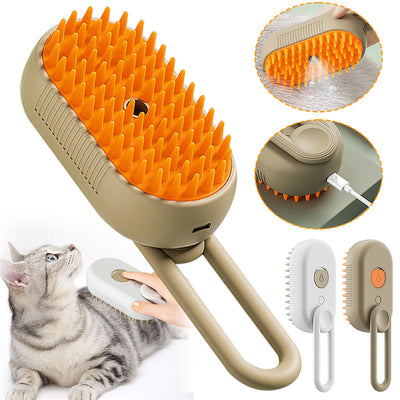 3-in-1 Steamy Pet Brush – Electric Grooming & Hair Removal
