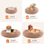 24" Round Fluffy Cat Bed – Anti-Slip Plush for Pets Up to 25 lbs