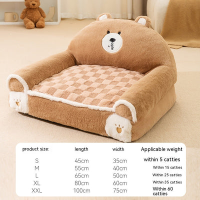 Winter Warm Angora Pet Sofa Bed – Cozy Dog & Cat Nest