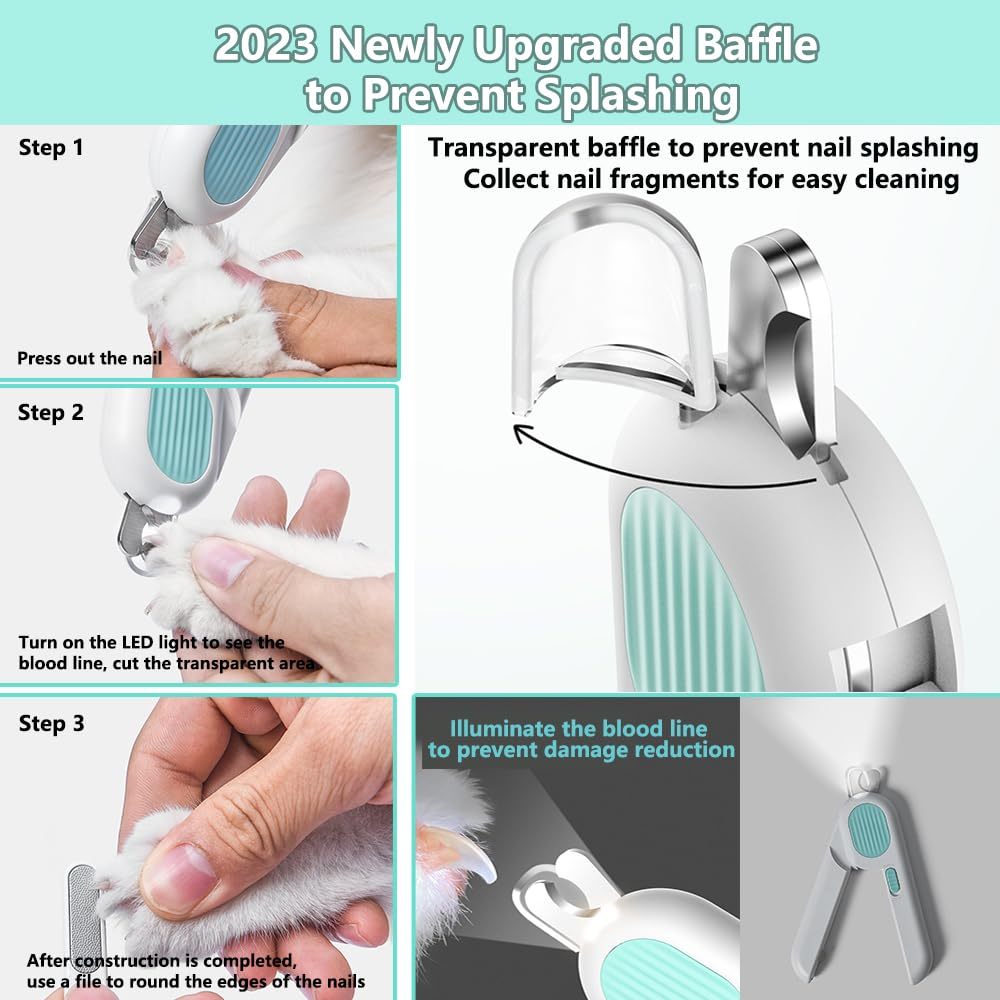 Pet Nail Clippers with LED Light – Safe Trimmers