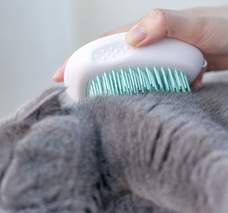 White Pet Grooming Brush – Cat & Dog Hair Remover Comb