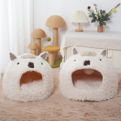 Winter Warm Pet Bed – Cat & Dog Kennel Cushion for Cold Weather