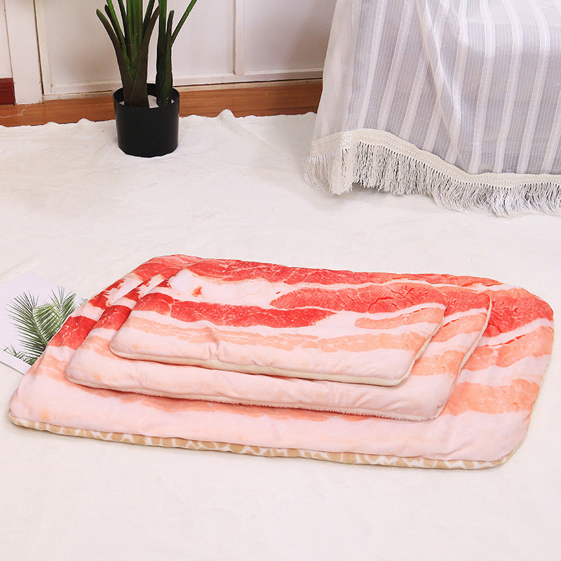 Simulation 3D Pizza Avocado Omelette Pet Warm Blanket Mat Bed Soft Thickened