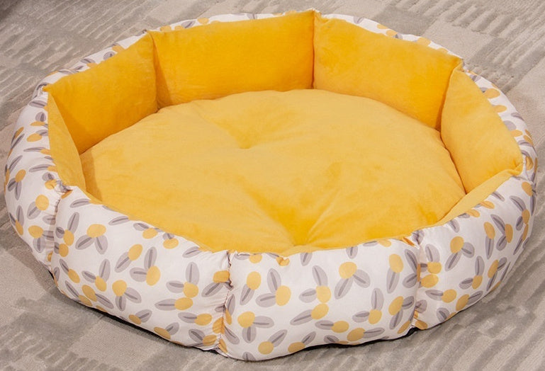 Octagon Pet Bed – Cozy Fleece-Lined Nest