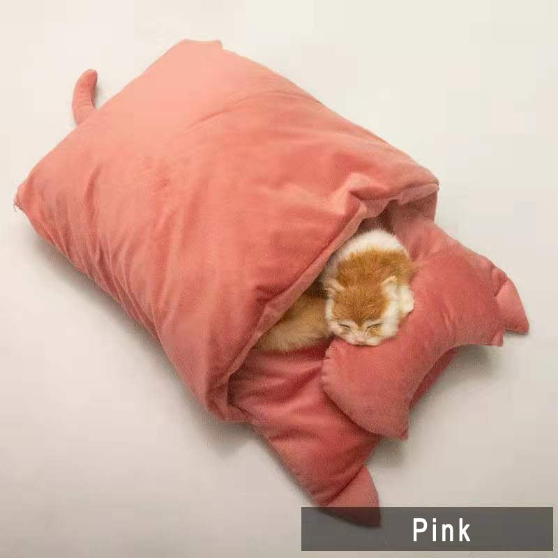 Winter Warm Cat Sleeping Bag – Japanese Style Cozy Pet Nest